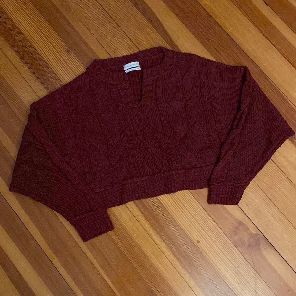 Urban Outfitter Maroon Cropped Sweater